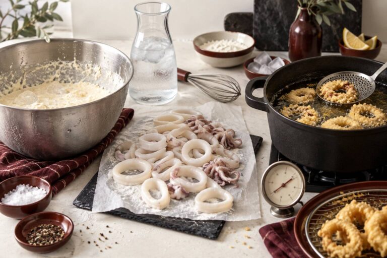 Calamars tempura : la pâte qui reste croustillante
