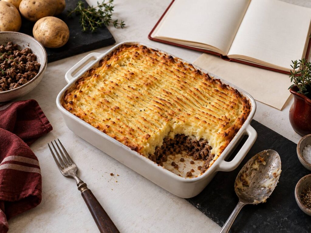 Illustration éditoriale du sujet : Hachis parmentier : d'où vient le nom et ce qu'il désigne