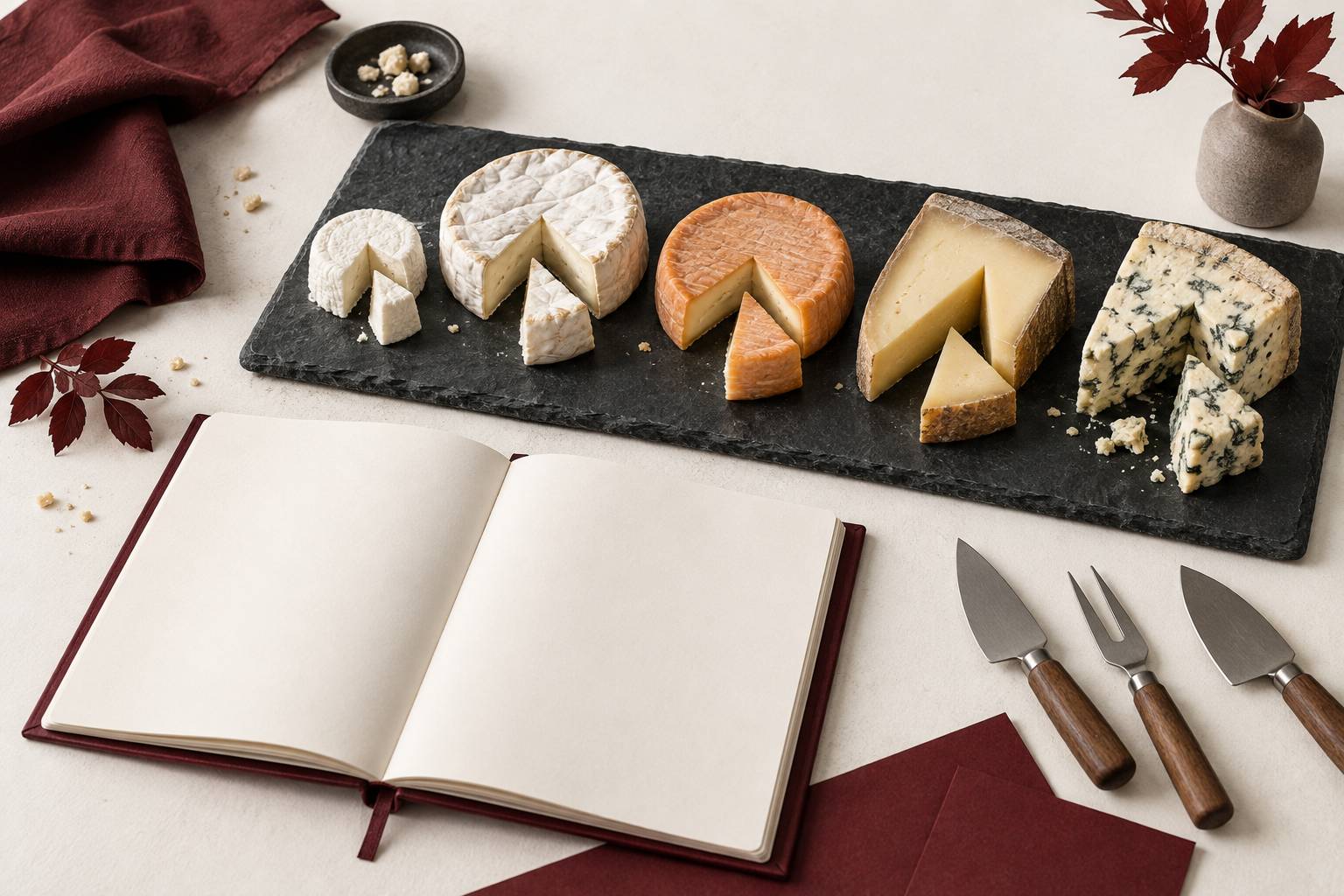 Illustration éditoriale du sujet : Plateau de fromages : ordre de dégustation et découpe