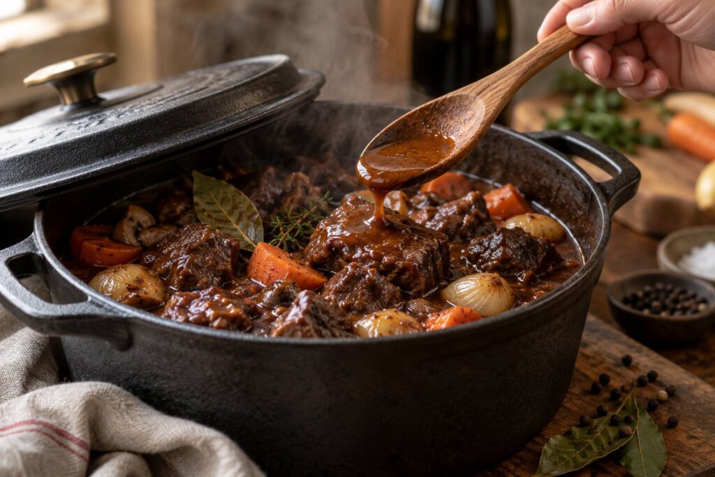 Plan de détail illustrant le sujet de l'article : Daube et bourguignon : deux plats ou deux noms d&rsquo;un seul