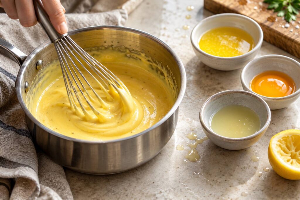 Illustration de détail sur le sujet : Sauce hollandaise : les proportions relevées et leurs écarts